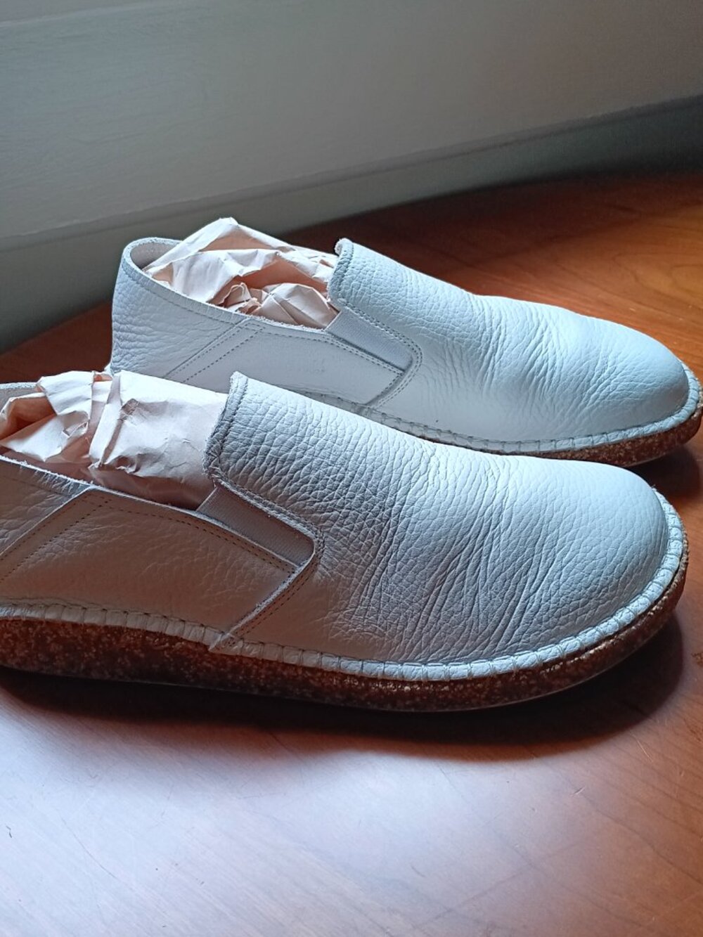 Birkenstock Pre-Loved UNISEX Pre-loved Classic White Leather Loafer Size 39 E - Picture 3 of 13